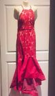 Lace Dress Size 18 Red Formal Maxi Dress Fishtail Halter Bridesmaids Wedding