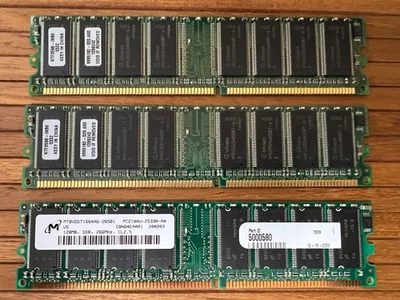 PC 2100 128 MB Lote de 3 RAM de Escritorio/Memoria Foto 1 de 4