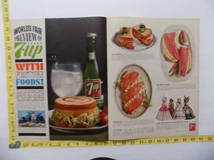 1964/1 7-UP WORLDS FAIR PREVIEW FOOD 2 PAGE - Picture 1 of 1