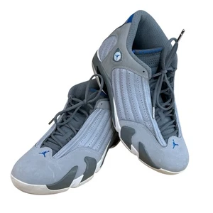 NIKE Air Jordan 14 Retro WOLF GREY Leather JUMPMAN Basketball Shoes Sneakers 10 - Picture 1 of 24