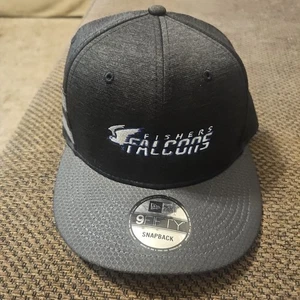 New Era Black Gray Fishers Falcons 9Fifty Black Snapback Hat Cap Logo NEU - Bild 1 von 8