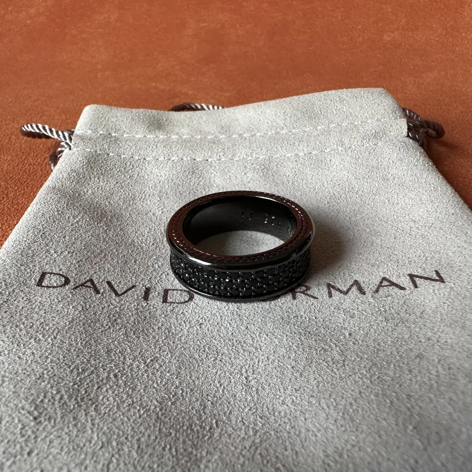 Anillo David Yurman Streamline Collection Hombre Negro Titanio con Diamantes Negros 10 Foto 1 de 4
