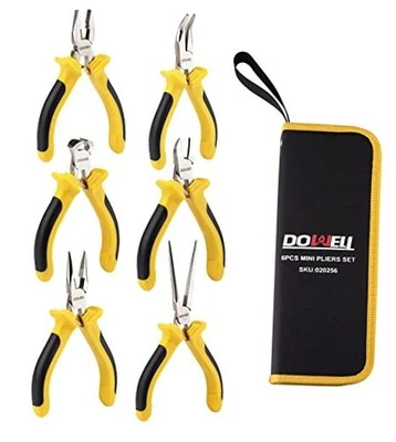  6-piece Mini Pliers Set Needle Nose Diagonal Long Nose Bent Nose End Cutting  - Image 1 of 4