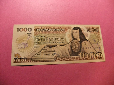 1985 Bank of Mexico 1000 Pesos Banknote - EF40 — 第 1/2 张图片