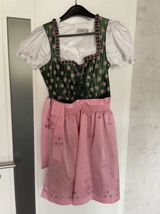 Landhaus Dirndl Gr. 40 grün rosa Dirndl, Bluse + Schürze top Zustand - Bild 1 von 7