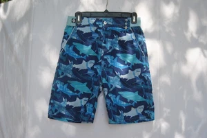 Andy And Evan Boys Swim Shorts Size 11/12 Blue With Sharks - Picture 1 of 8