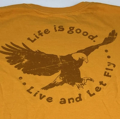 Good Kids T-Shirt Boy's L 10 Life is Good Live & Let Fly Soaring Eagle L Sleeve Foto 1 de 4