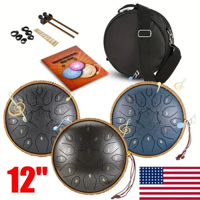 Steel Tongue Drum 15 Notes 12 Inch D-Key Panda Balmy Drum Percussion Instrument - Image 1 of 4
