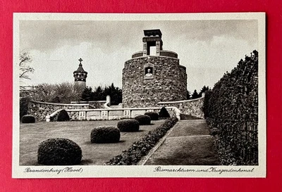 AK BRANDENBURG Havel um 1933 Bismarckturm und Kriegerdenkmal   ( 163824 - Bild 1 von 2