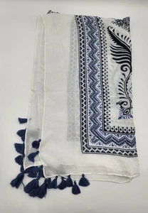 Bufanda envolvente Shiraleah Chicago para mujer multicolor blanca/azul clara nueva sin etiquetas - Imagen 1 de 4