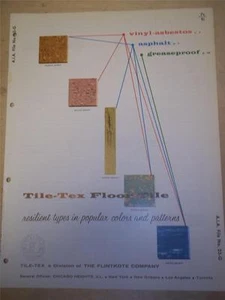 Tile-Tex/Flintkote Co Catalog~Asbestos~Flooring~Skytrail/Korkcolor Tile~1958 - Picture 1 of 1