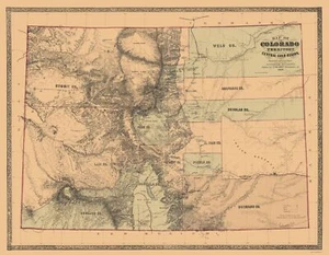 Mapa histórico de minas - Región Central de oro de Colorado - Monje 1862 - 23 x 29,65 - Imagen 1 de 20