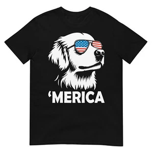 golden retriever 4th of July Merica T-Shirt - Picture 1 of 17