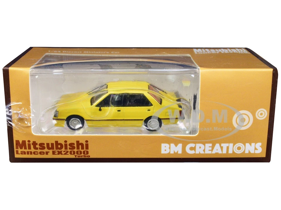 Mitsubishi Lancer EX2000 Turbo Yellow with Stripes with Extra Wheels 1/64 Diecas