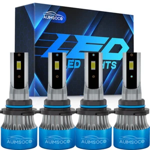 4x AUIMSOCO 9005+9006 Combo LED Headlights High Low Beam Bulbs 6000K Cool White - Picture 1 of 12