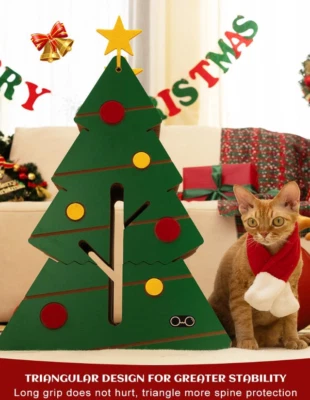 Pettopia Christmas Tree Scratching Post - Cat Lovers - Ultimate Cat-Friendly - Image 1 of 4