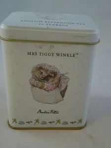 New English Teas Beatrix Potter Tea Caddy Mrs Tiggy Winkle Jeremy Fisher EMPTY - Foto 1 di 6