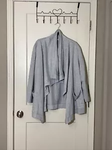 Fever Women’s Gray Fly Away Open Cardigan Long Sleeve With Pockets Size 2X - Picture 1 of 6