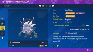 Pokemon Violeta Escarlata Ultra Brillante 6IV Anihilape Comercio Rápido - Masterball GRATIS - Imagen 1 de 3
