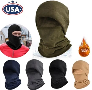 Thermal Fleece Neck Balaclava Full Face Mask Hat Winter Warm Windproof Ski Snow - Picture 1 of 19