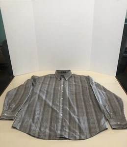 Haggar braun & blau kariert Herren klassische Passform Langarm Knopfleiste Hemd Gr. LG - Bild 1 von 14