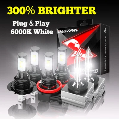 For Volvo S80 2008-2010 2011 2012 2013 LED/HID Headlight+ Fog Light Bulbs Combo - Image 1 of 4