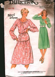5391 Vintage Butterick Sewing Pattern Misses 1970s Dress Top Skirt Matti Lynne - Picture 1 of 2