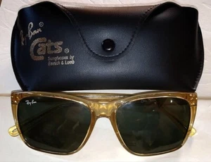 Ray-Ban Cats 3000 W-2041 Crystal Yellow Sunglasses Vintage Designer Eyewear Rare - Picture 1 of 14