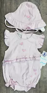 Baby Girl Clothes New Kissy Kissy 3-6 Month 2pc Butterfly Romper Outfit & Bonnet - Picture 1 of 4