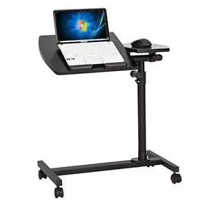 Angle & Height Adjustable Rolling Laptop Desk Cart Over Bed Hospital Table Stand - Picture 1 of 8