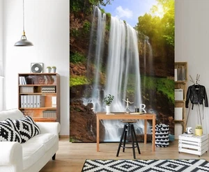 3D Cliff Waterfall 7959 Wallpaper Mural Wall Print Wall Wallpaper Murals US Coco - Picture 1 of 11