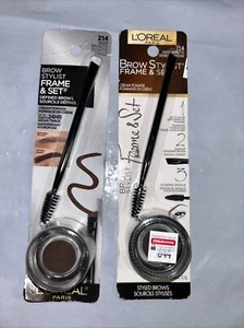 L'Oreal Paris Brow Stylist Frame and Set, Warm Brunette 214 Lot Of 2 - Picture 1 of 2