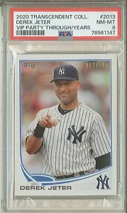 2020 Topps Transcendent VIP Party Derek Jeter - #2013 62/100 PSA 8 - Picture 1 of 2