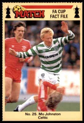 Match FA Cup Fact File 1986 - Mo Johnston (Cetic) No. 25 - Image 1 of 2