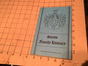 1978 SNOW FAMILY HISTORY: american genealogical reseearch institute: 100+ pgs - Picture 1 of 5