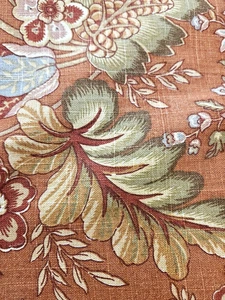 Mill Creek Stoff orange grün Blumen Paisley strukturiert 54" x 84" Vorhänge Kissen - Bild 1 von 10