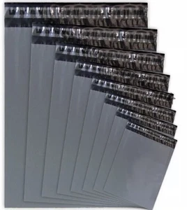 1000X GREY MAILING BAGS STRONG POLY POSTAL POSTAGE SELF SEAL PACKAGING 12-16 - Picture 1 of 1