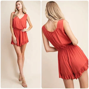 NEU Kori America Strampler mit Rüschenbesatz dunkelkoralle Größe L - Bild 1 von 12