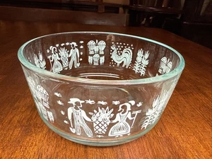 Pyrex Clear 1 QT Prep Bowl 7201 Amish Butter print Pattern - Picture 1 of 3