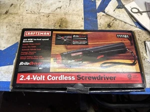 Vtg NOS Craftsman 2.4v Cordless Screwdriver Brite Driver Reversible Tool 911181 - Picture 1 of 5