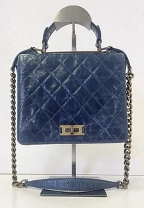 Chanel Blue Quilted Lambskin Leather Small Trendy CC Top Handle Circa 2011 - Picture 1 of 14