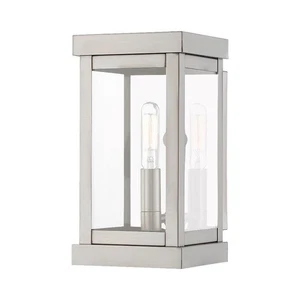 20701-91 Hopewell 1 Light Outdoor Wall Lantern, Brushed Nickel - Picture 1 of 8