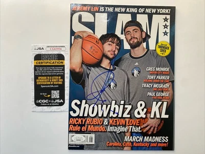 RICKY RUBIO Autographed Signed SLAM Basketball Minnesota Timberwolves K Love COA - Image 1 of 2