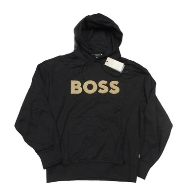Sudadera con capucha pulóver Boss Hugo Boss negra con logotipo de Sullivan de gran tamaño para hombre Foto 1 de 3