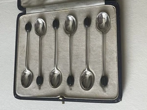 Rare Antique 1925 ~100 Year Old 12 Solid Silver Coffee Bean Spoons Mappin & Webb - Picture 1 of 7