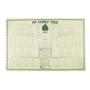 Papier Familiengeschichte Genealogie Baum genetische Abstammung Tabelle 7 Generationen Poster - Bild 1 von 3