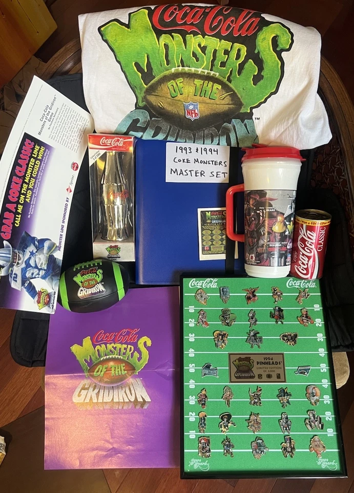 COKE MONSTERS OF THE GRIDIRON Master Collector Set 1993 y 1994 Dorado ++ (LEER) Foto 1 de 4
