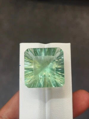 "53.93 Cts Natural Green Fluorite Gemstone - Huge Square Cut Collector's Piece" - Image 1 of 4
