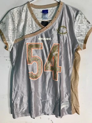 Camiseta Reebok Feminina NFL Chicago Bears Brian Urlacher Gold Flirt tamanho P - Imagem 1 de 2