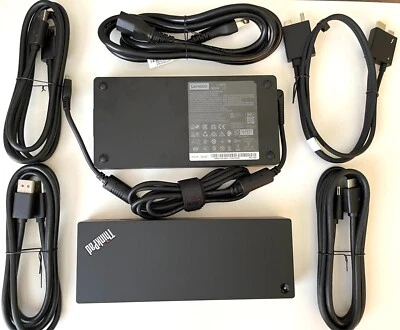 Lenovo ThinkPad Thunderbolt 4 Workstation Docking Station 300W 40B00300US +Cable - Image 1 of 4